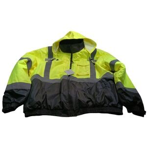 Work Ready High Visibility Class 3 Waterproof Safety Jacket 3XL‎ Neon Yellow